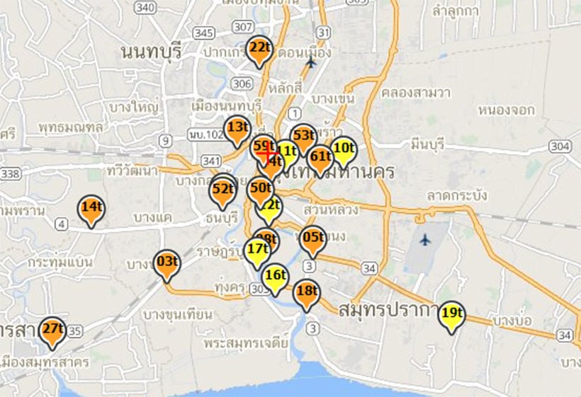 PM 2.5 กรุงเทพแตะสีส้ม รายชื่อเขต PM 2.5 เกินค่ามาตรฐาน เริ่มส่งผลต่อสุขภาพ | The Thaiger