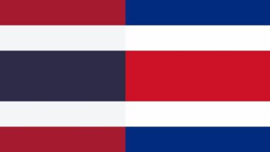 ธงชาติไทยกับธงชาติคอสตาริกา