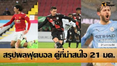 สรุปผลบอล คู่ที่น่าสนใจ ทุกสนาม 21 มค. 64