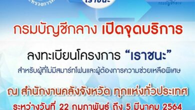 กรมบัญชีกลาง ลงทะเบียน เราชนะ กลุ่มพิเศษ