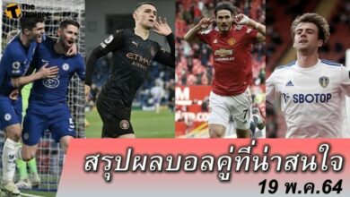 สรุปผลบอล คู่ที่น่าสนใจ ทุกสนาม 19 พค.64