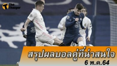 สรุปผลบอล คู่ที่น่าสนใจ ทุกสนาม 6 พค.64