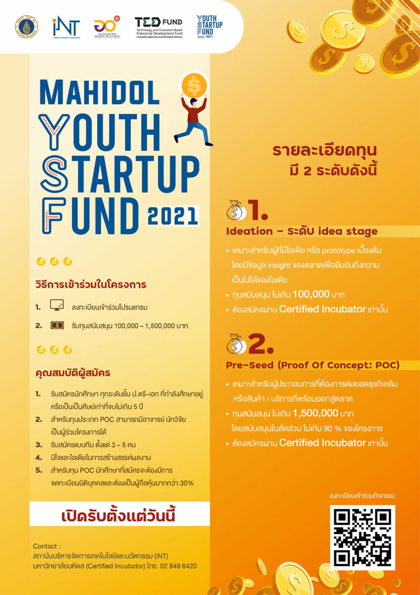Mahidol Youth Startup Fund 2021