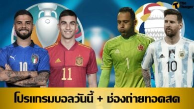 โปรแกรมบอลวันนี้ ช่องทางรับชมสด 6 กค.64
