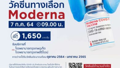 จองวัคซีนโมเดอร์นา