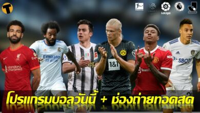 โปรแกรมบอลวันนี้ ช่องทางรับชมสด 14 สค.64