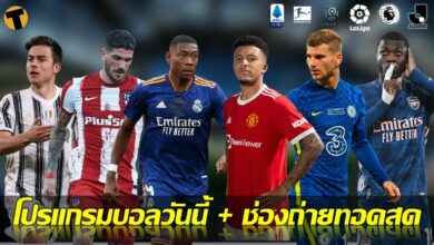 โปรแกรมบอลวันนี้ ช่องทางรับชมสด 22 สค.64