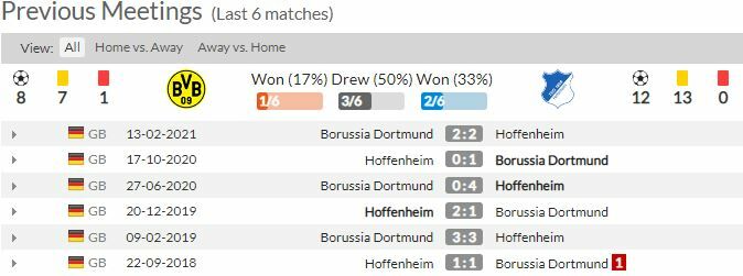 ดูบอลสด ดอร์ทมุนด์ พบ ฮอฟเฟ่นไฮม์ (ลิงก์ดูบอล)
