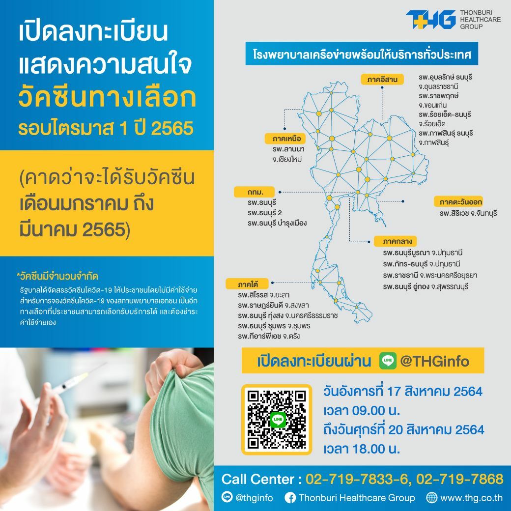 จองวัคซีนโมเดอร์นา โรงพยาบาลธนบุรี