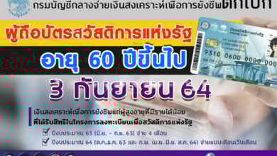 เงินสงเคราะห์ ผู้สูงอายุ บัตรสวัสดิการแห่งรัฐ