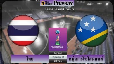 วันนี้ PPTV ยิงสด ฟุตซอลชิงแชมป์โลก ไทย พบ หมู่เกาะโซโลมอนส์ 19 กย.