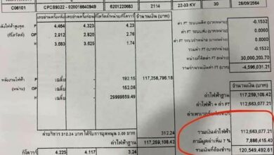 ค่าไฟ 120 ล้าน การไฟฟ้า