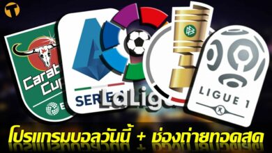 โปรแกรมบอลวันนี้ ช่องทางรับชมสด 26 ตค.64