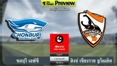 ดูบอลสด ชลบุรี เอฟซี พบ สิงห์ เชียงราย ยูไนเต็ด (ลิงก์ดูบอล)