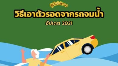 รู้เร็วไม่ตาย 'วิธีเอาตัวรอดจากรถจมน้ำ'