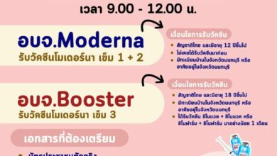 นนทบุรี Walk-In วัคซีนโมเดอร์นา
