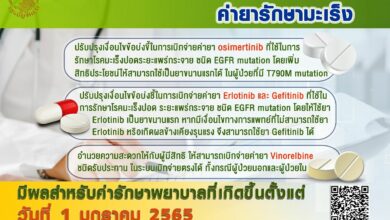 กรมบัญชีกลาง หลักเกณฑ์การเบิกจ่าย ยารักษาโรคมะเร็ง