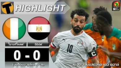 ผลบอลสด แอฟริกันคัพ ไอวอรี่โคสต์ 0-0  อียิปต์ (คลิปไฮไลท์)