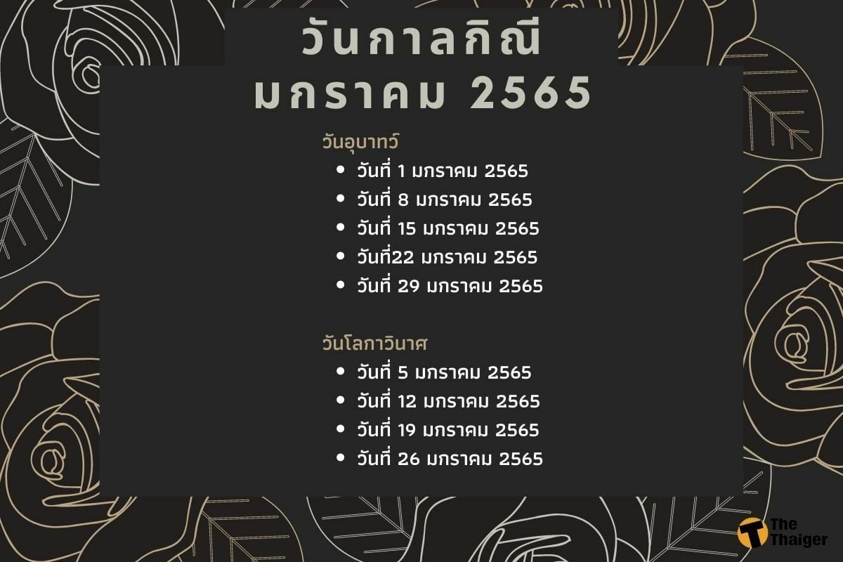 วันกาลกิณีมกราคม 65
