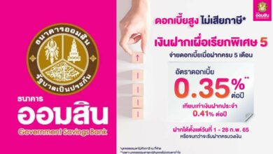 เงินฝากเผื่อเรียกพิเศษ 5 ออมสิน