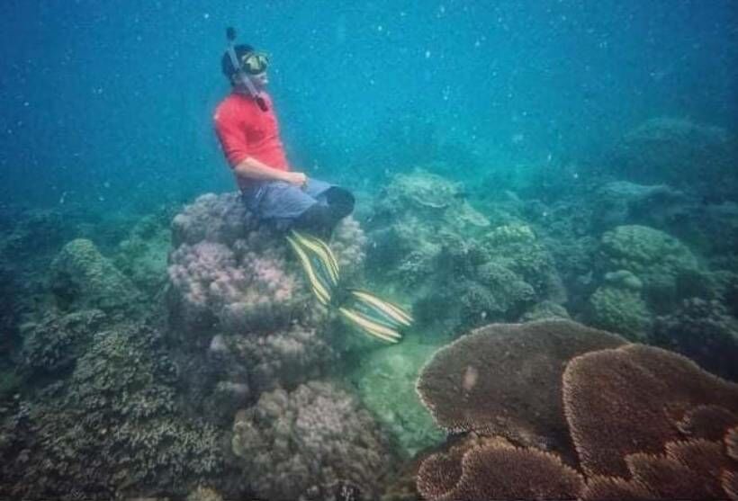 แจ้งจับนักท่องเที่ยว นั่งทับปะการังโขด
