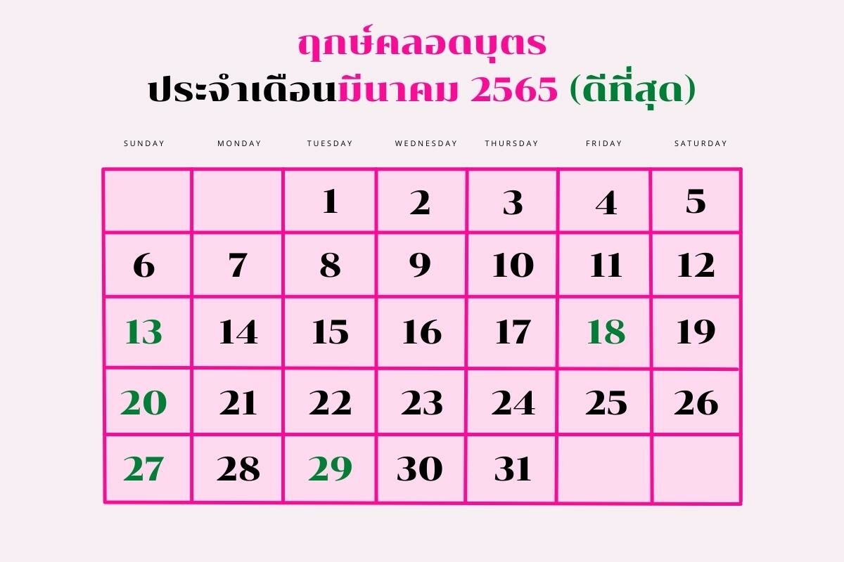 ฤกษ์คลอดมีนาคม 2565 ดีที่สุด