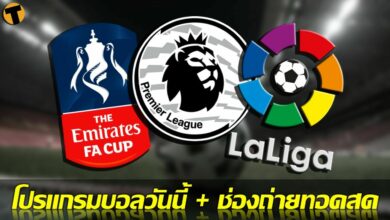 โปรแกรมบอลวันนี้ ช่องทางรับชมสด 7 มีค.65