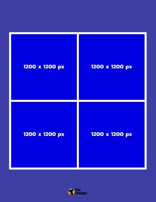 ขนาดรูป Facebook อัลบั้ม จัตุรัส 4 รูป