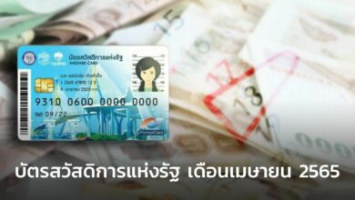 บัตรสวัสดิการแห่งรัฐ เดือนเมษายน 2565 เช็ค