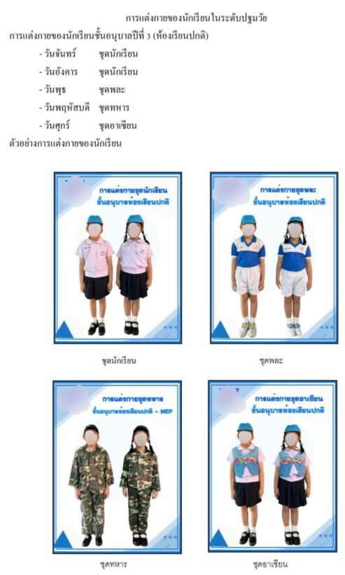 โรงเรียนอนุบาล แต่งชุดทหาร
