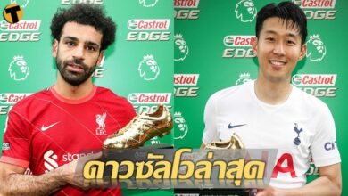 สรุปอันดับดาวซัลโว พรีเมียร์ลีก ล่าสุด ซาล่าห์-ซน คว้าตำแหน่งร่วม