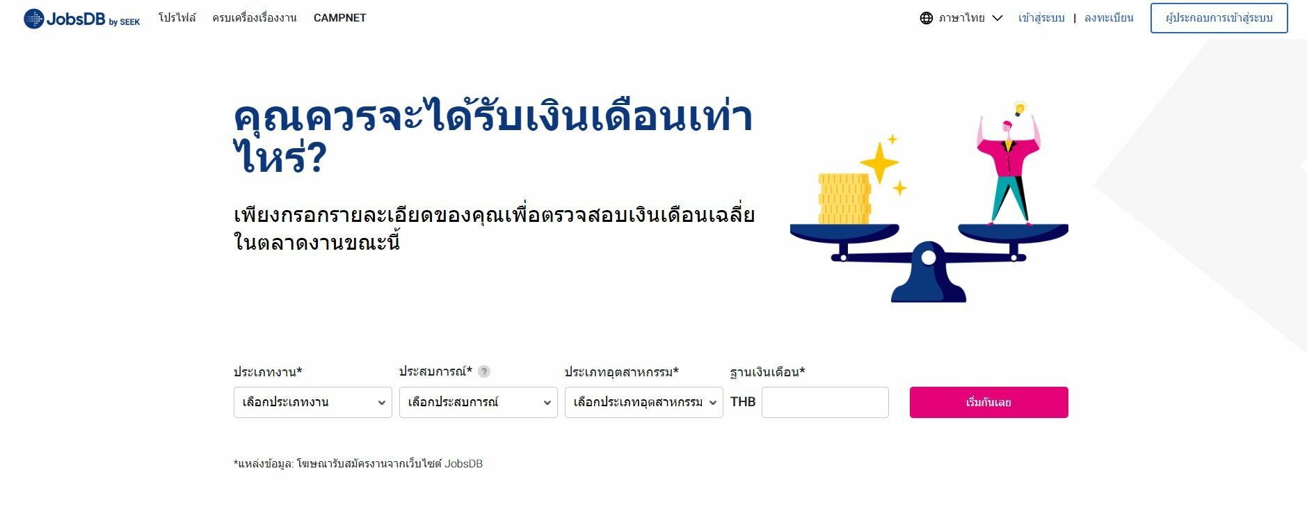 วิธีเช็กฐานเงินเดือน JobsDB