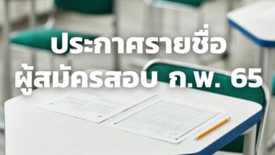 ประกาศรายชื่อผู้สมัครสอบ ก.พ. 65