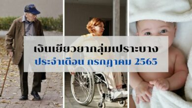 เงินเยียวยากลุ่มเปราะบาง กรกฎาคม 2565