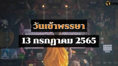 วันเข้าพรรษา 14 กรกฎาคม 65