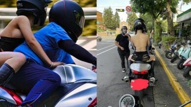สาวซ้อนท้ายมอเตอร์ไซค์ชวนสยิว