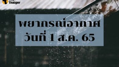 สภาพอากาศวันนี้ 1 สิงหาคม 2565