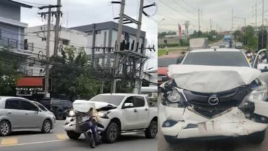 คลิปกระบะเมาแล้วขับ สมุรปราการ