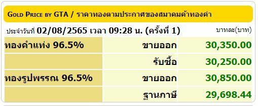 ราคาทอง 2 8 65