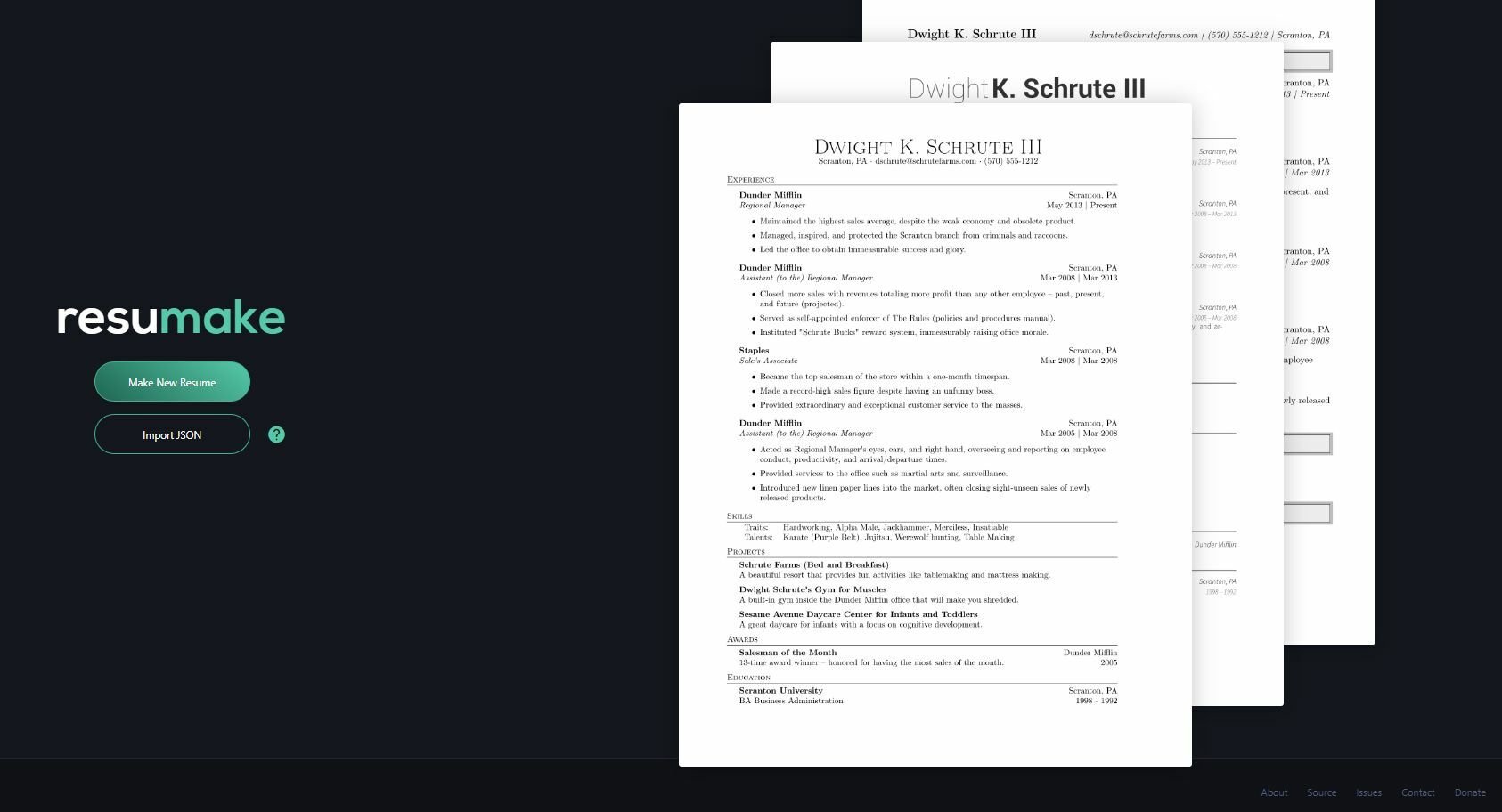 resumake.io สร้างเรซูเม่