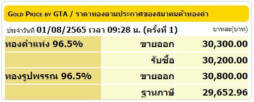 ราคาทอง