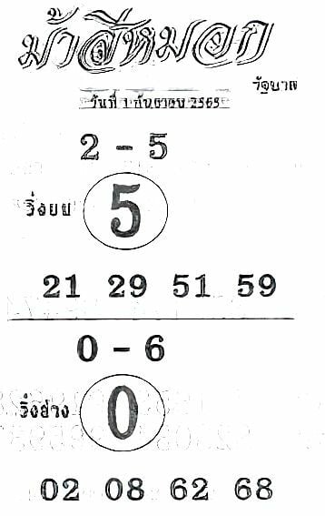 ม้าสีหมอก 1 กันยายน 2565