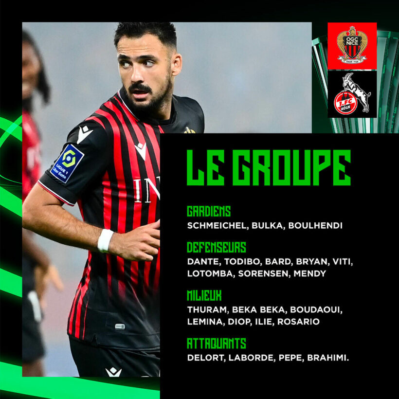 ดูบอลสด คอนเฟอเรนซ์ ลีก นีซ พบ โคโลญจน์