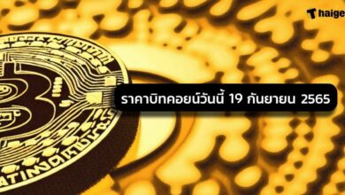 ราคาบิทคอยน์วันนี้ 19 กันยายน 2565 อัปเดตล่าสุด