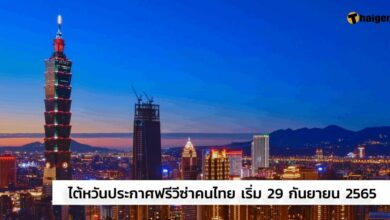 เที่ยวไม่ง้อทัวร์ ไต้หวันประกาศฟรีวีซ่าคนไทย 14 วัน เริ่ม 29 กันยายน 2565