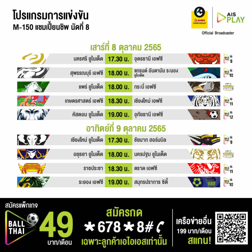 ตารางแข่งขัน ไทยลีก2 M-150 แชมเปี้ยนชิพ