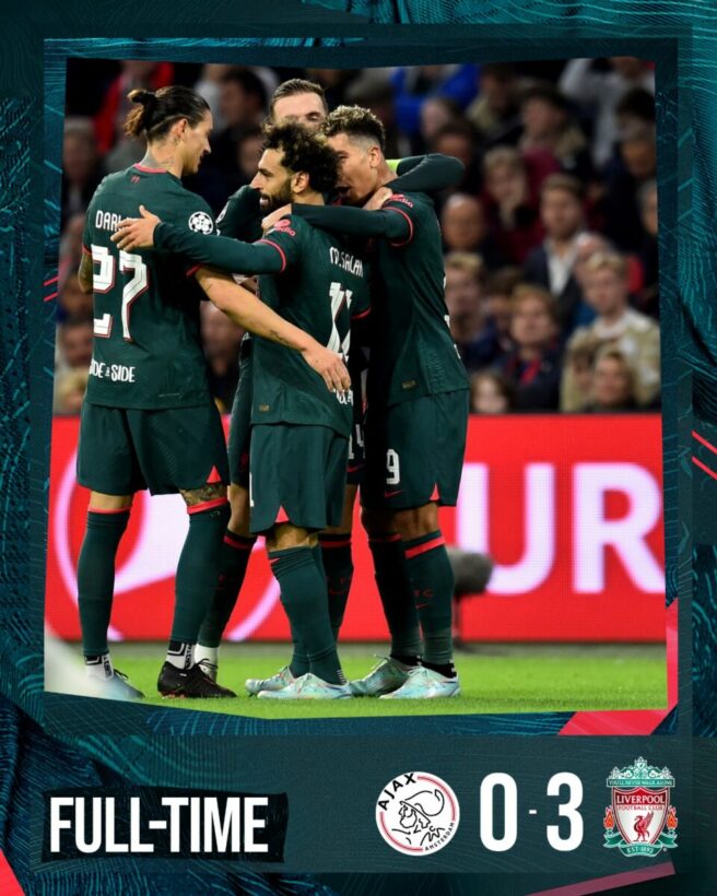 ผลบอลเมื่อคืนนี้ แชมเปี้ยนส์ลีก อาแจ็กซ์ ลิเวอร์พูล