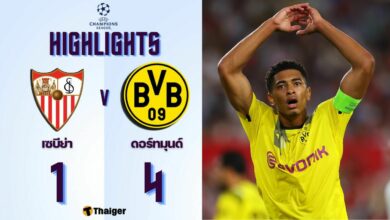 ผลบอลเมื่อคืนนี้ แชมเปี้ยนส์ลีก เซบีย่า ดอร์ทมุนด์