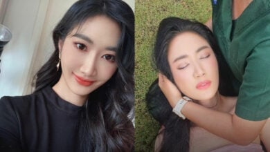 ยีน เกวลิน ดาราสาว ล้มหัวฟาดพื้น