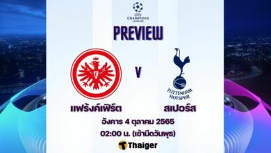 ดูบอลสด แชมเปี้ยนส์ลีก แฟร้งค์เฟิร์ต สเปอร์ส